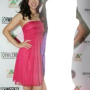 Dark pink one shoulder dress